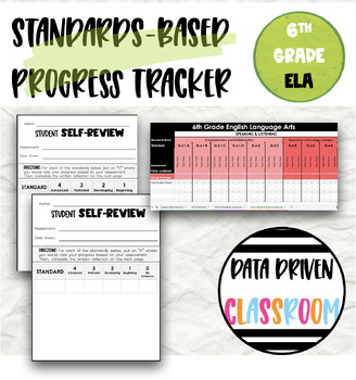 Preview of Digital Standards-Based Tracker | 6th Grade ELA (Student Self-Reported Grades)