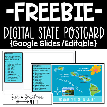 Preview of Digital State Postcard {Google Slides/Editable}