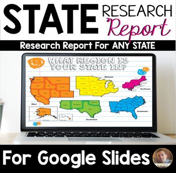 Preview of Digital State Research Project - For Use With Google Slides and Google Classroom