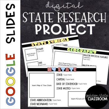 Preview of Digital State Research Project  |  Google Slides  |  Distance Learning