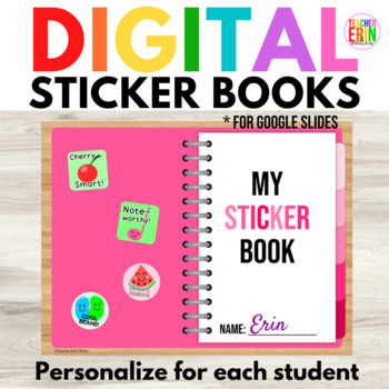 Preview of Digital Sticker Books | Sticker Chart Reward | Google Slides Distance Learning