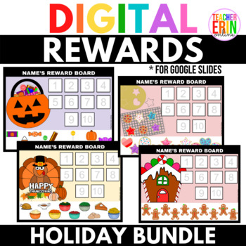 Preview of Digital Sticker Chart Rewards | HOLIDAYS BUNDLE | Token Boards Google Slides