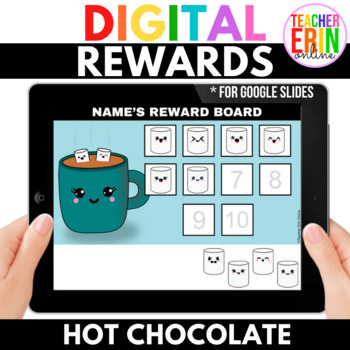 Preview of Digital Sticker Chart Rewards | HOT CHOCOLATE | Winter Stickers Google Slides