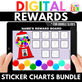 Preview of Digital Sticker Chart Rewards Set | 44 Digital Token Boards for Google Slides