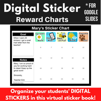 Preview of Digital Sticker Charts Rewards | Virtual Sticker Book Google Slides & PPT