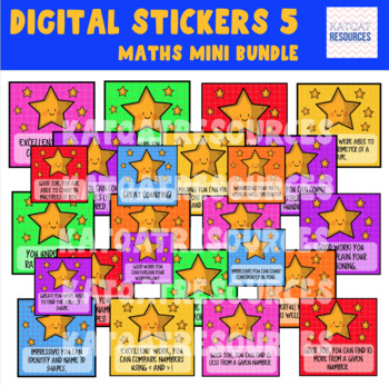 Preview of Digital Sticker Mini Bundle - Maths Feedback and Praise Motivational