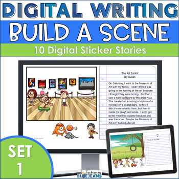 Preview of Fun and Creative Digital Sticker Story Interactive Picture Writing Prompts