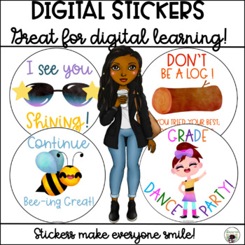 Digital Stickers Flowers Distance Learning by Wimmie's World