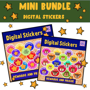 Preview of Digital Stickers Bundle - Fall / Autumn / Stars / Woodland Creatures