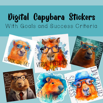 Preview of Digital Stickers - Capybara - for Google, Microsoft and Seesaw