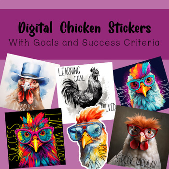 Preview of Digital Stickers - Chicken - for Google, Microsoft and Seesaw