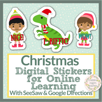 Preview of Digital Stickers Christmas Digital Christmas Stickers Seasonal Digital Stickers