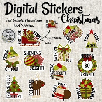 Preview of Digital Stickers Christmas edition | Distance Learning
