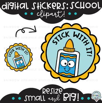 Kawaii Art Supplies Digital Stamp Art Supplies Clipart / Cute Art Supplies  / Art School Clip Art / Kids School Printable 