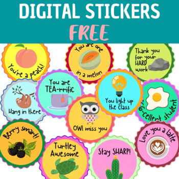Preview of Digital Stickers Clipart for Distance Learning | Seesaw - Google Classroom
