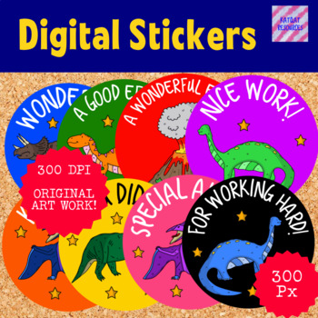 Preview of Digital Stickers - Dinosaurs - Motivational Digital Stickers - 0028