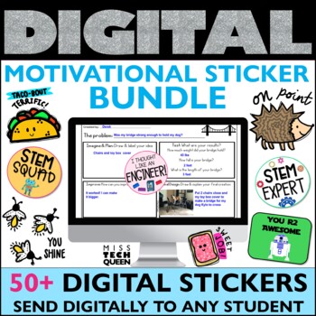 Preview of Digital Stickers for Google Classroom BUNDLE Positive Rewards for Students