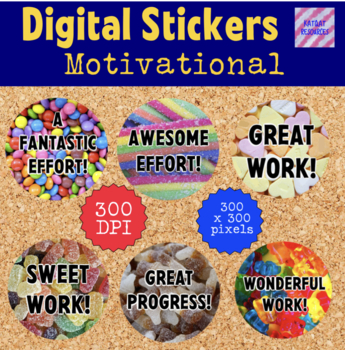 Preview of Digital Stickers - Distance Learning Rewards - 0009