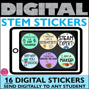 Preview of Digital Stickers STEM Challenge Rewards Printable Stickers for STEAM Activities