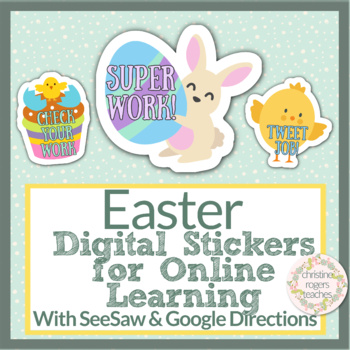 Preview of Digital Stickers Easter Digital Stickers Seasonal Digital Stickers
