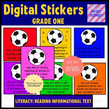 Preview of Digital Stickers Easy Grading Informational Text Reading: Informational Text