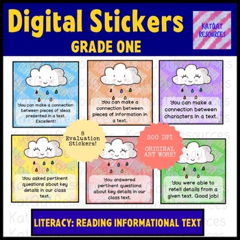 Preview of Digital Stickers Easy Grading Informational Text Reading: Key Ideas And Details