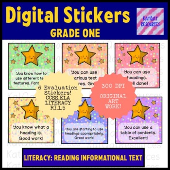 Preview of Digital Stickers Easy Grading Informational Text Reading: Craft and Structure