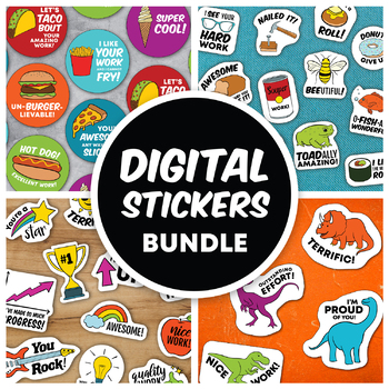 Preview of Digital Stickers Bundle for Distance Learning