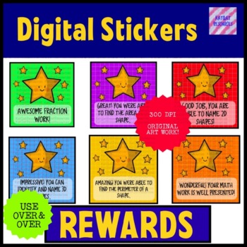 Preview of Digital Stickers - General Elementary School Math Skills