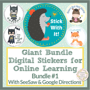 Preview of Digital Stickers Giant Bundle with SeeSaw & Google Directions & Sticker Charts