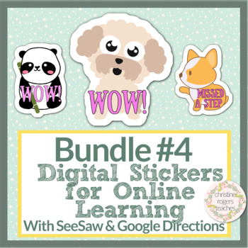Preview of Digital Stickers Giant Bundle with SeeSaw & Google Directions & Sticker Charts