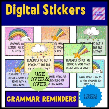 Preview of Digital Stickers - Grammar Reminders - SeeSaw PYP IPC Distance Learning