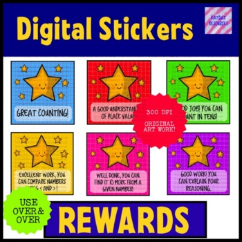 Preview of Digital Stickers - Maths Grade One / KG / Grade Two