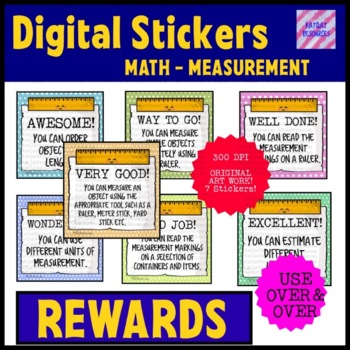 Preview of Digital Stickers - Measurement