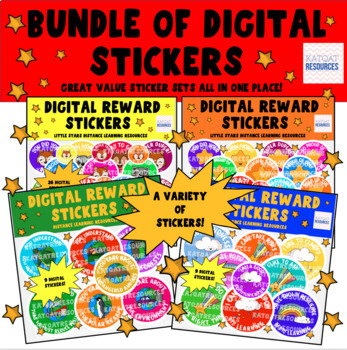 Preview of Digital Stickers Mini Bundle - Environment, Growth Mindset Skills, Reward