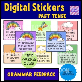 Preview of Digital Stickers - Past Tense Grammar Feedback and Grading- SeeSaw PYP IPC
