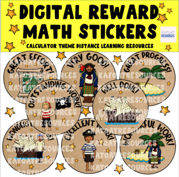 Preview of Digital Stickers - Pirates - Praise and Reward See Saw Stickers