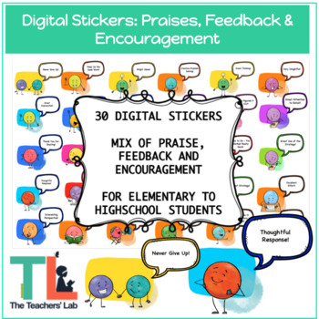 Preview of Digital Stickers: Praise, Feedback & Encouragement | Distance Learning