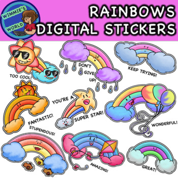 Digital Stickers Flowers Distance Learning by Wimmie's World