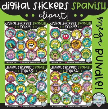 Preview of Digital Stickers SPANISH Mega Bundle