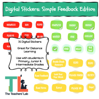 Preview of Digital Stickers: Simple Feedback Edition