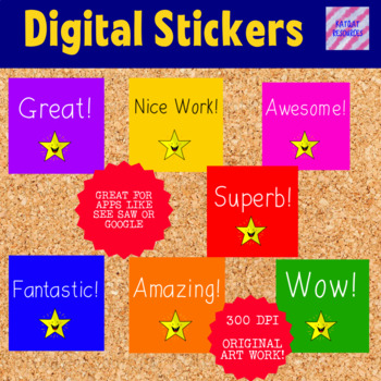 Preview of Digital Stickers - Simple Motivational Praise Stickers - 0017