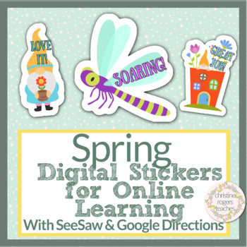 Preview of Digital Stickers Spring Digital Spring Stickers Seasonal Digital Stickers