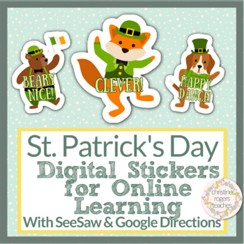 Preview of Digital Stickers St Patricks Day Digital St Patrick's Day Stickers Seasonal
