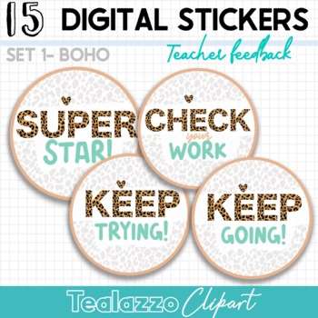 Boho Rainbow Planner Stickers Digital Teacher Planner Stickers