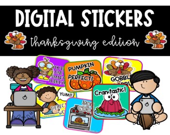 Digital Stickers Thanksgiving Digital Thanksgiving Stickers