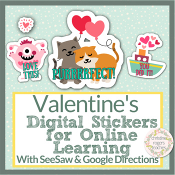 Preview of Digital Stickers Valentine's Day Digital Valentine Stickers
