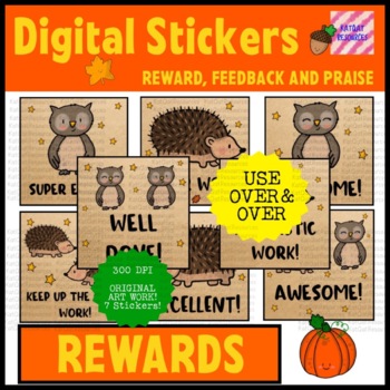 Preview of Digital Stickers - Woodland Creatures  For Seesaw or Google Classroom