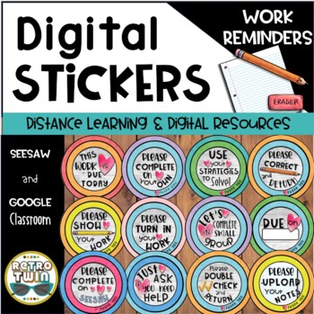 Preview of Digital Stickers {Work Reminders and Feedback}