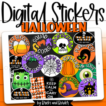 Preview of Digital Stickers for Distance Learning Classrooms HALLOWEEN